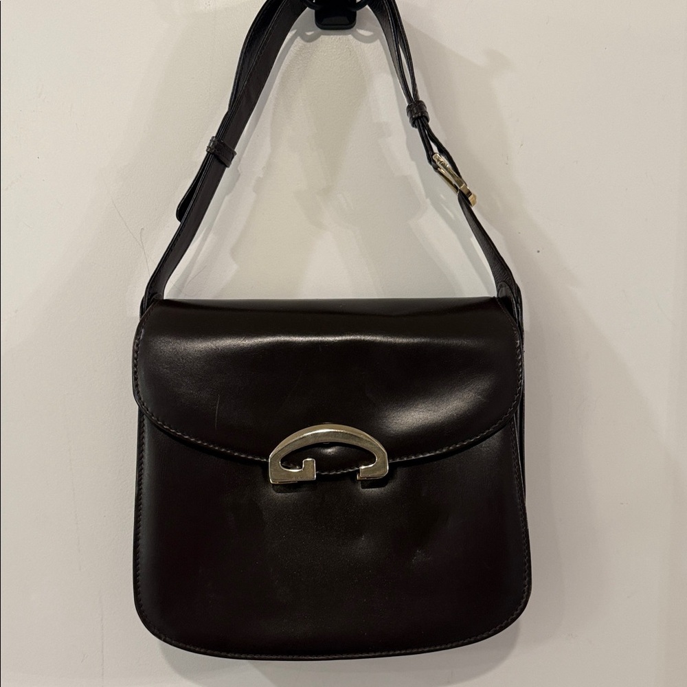 Gucci Espresso Leather Bag with Gold Accent
